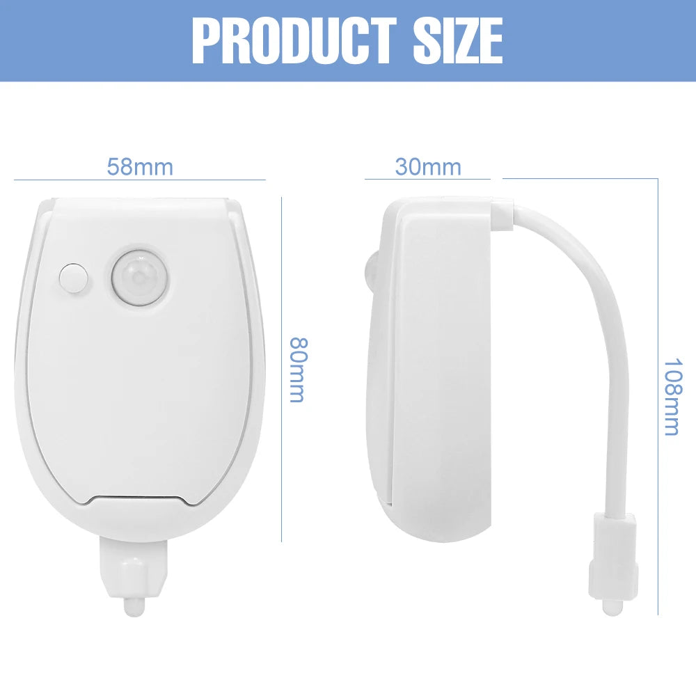 RGB LED Toilet Seat Night Light | Smart PIR Motion Sensor Lamp for Bathroom detail view