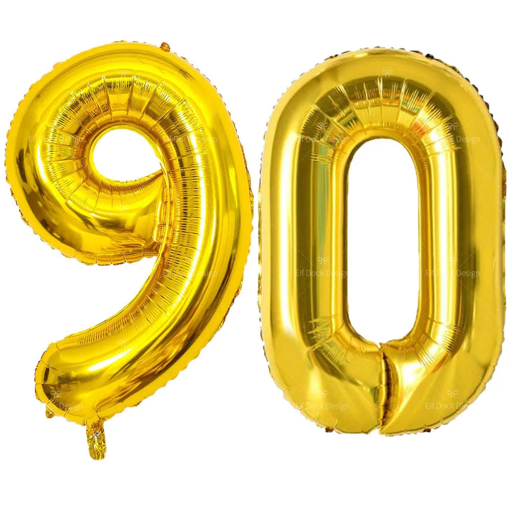Large Gold Number Balloon 40 Inch | Milestone Birthday & Anniversary Decoration close-up view