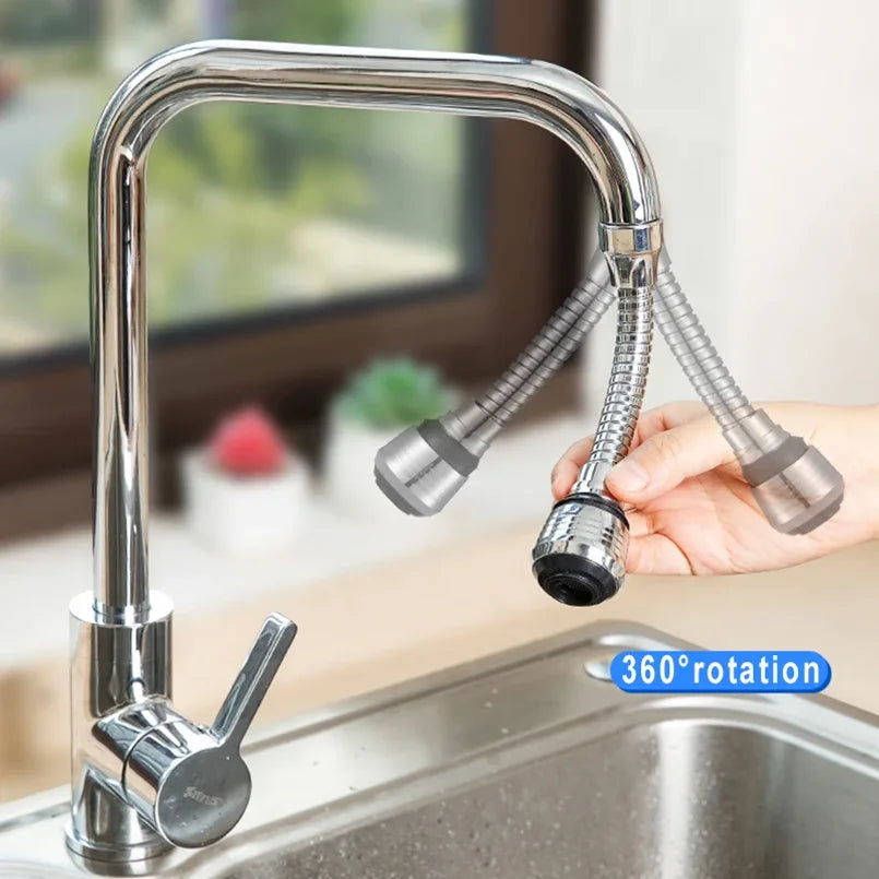 2 Modes 360 Rotatable Bubbler High Pressure Faucet Extender | Water Saving Kitchen Acc close-up view
