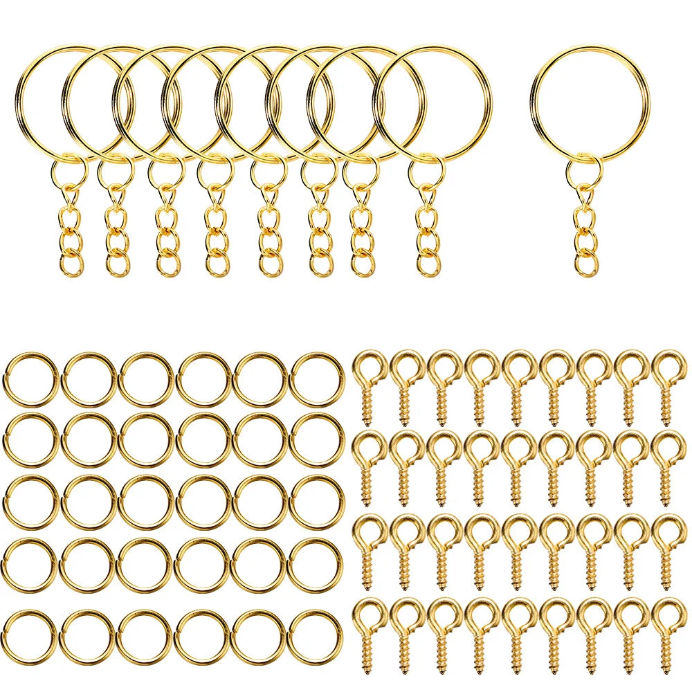 110Pcs Keychain Open Jump Rings Eye Pins Jewelry Making Accessories Kits for DIY Epoxy R detail view
