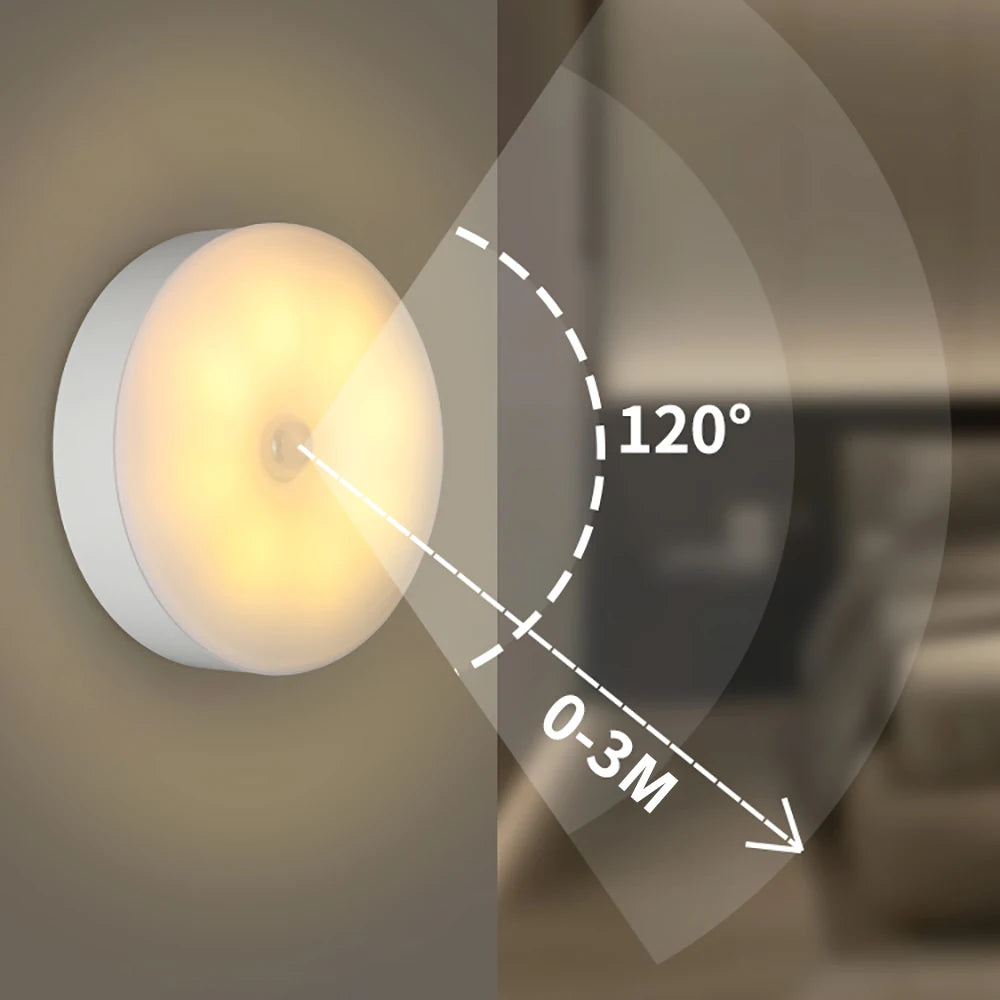 8LED Motion Sensor Night Light | USB Rechargeable Auto-On Lamp for Bedroom lifestyle view