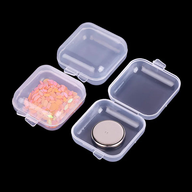 5-50pcs Mini PP Plastic Storage Box | Clear Single-Compartment Organizer for Jewelry, Fi detail view