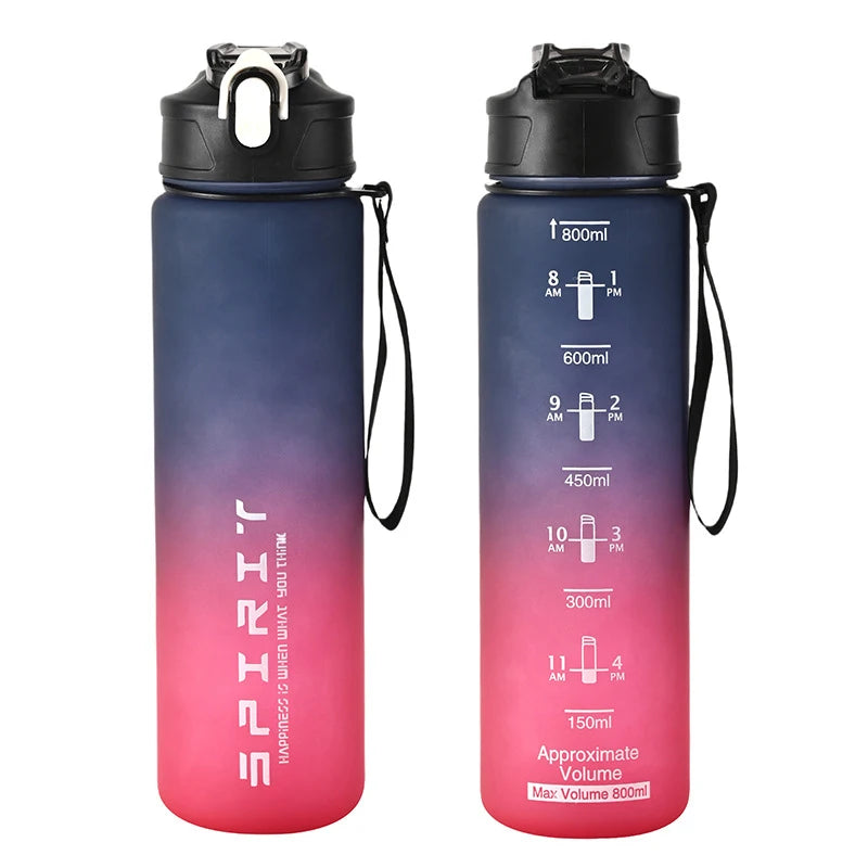 【Peace】800ml Large Capacity Sports Water Bottle Leak Proof Colorful Plastic Cup Drinking detail view