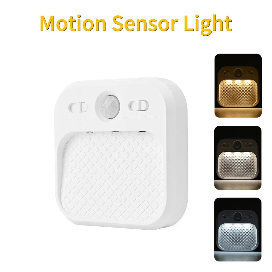 PIR Motion Sensor LED Night Light | USB Rechargeable Automatic Lamp for Bedroom, Stai alternate view
