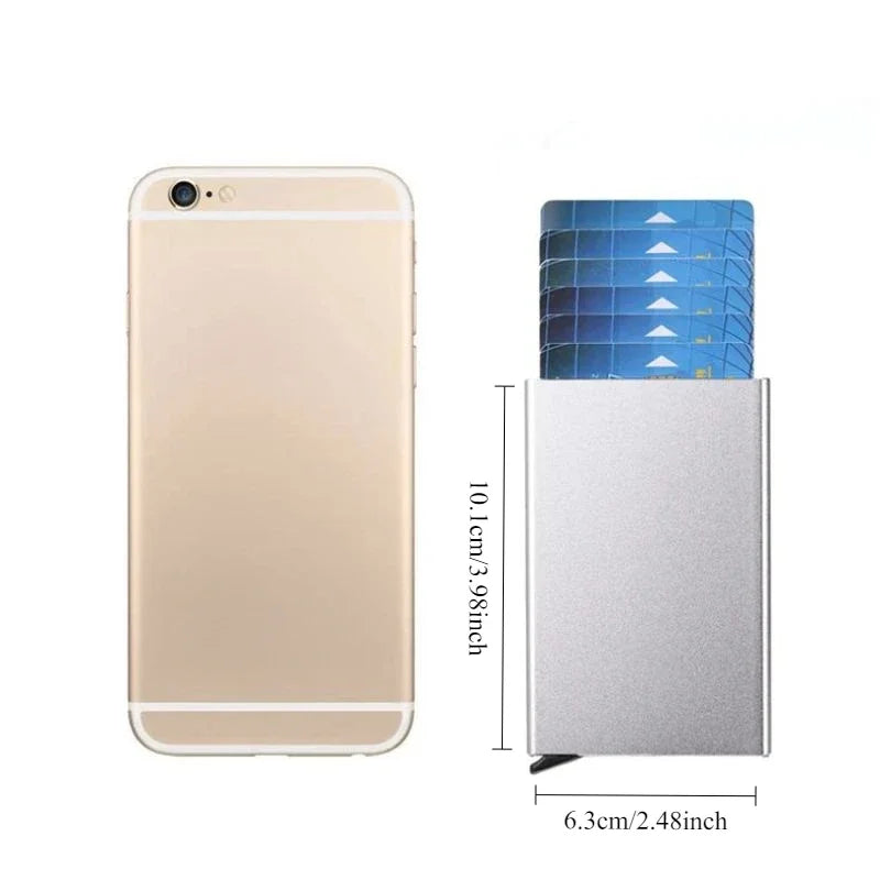 RFID Blocking Metal Wallet | Slim Pop Up Card Holder for Men and Women additional angle