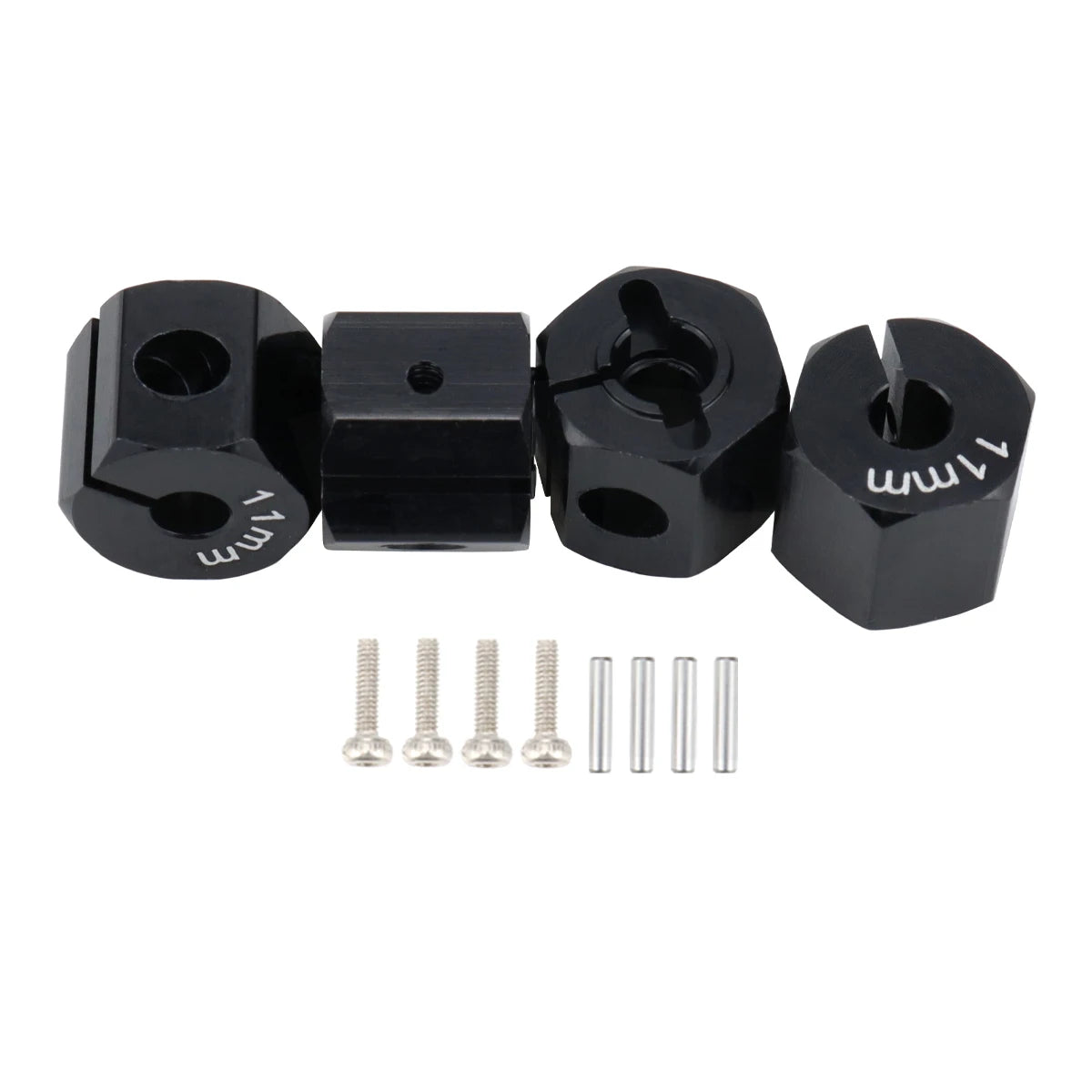 Aluminum 5/6/7/8/9/10/11/12mm Adapter Hex 12mm Drive Hub with Pin Screws for RC Auto T close-up view