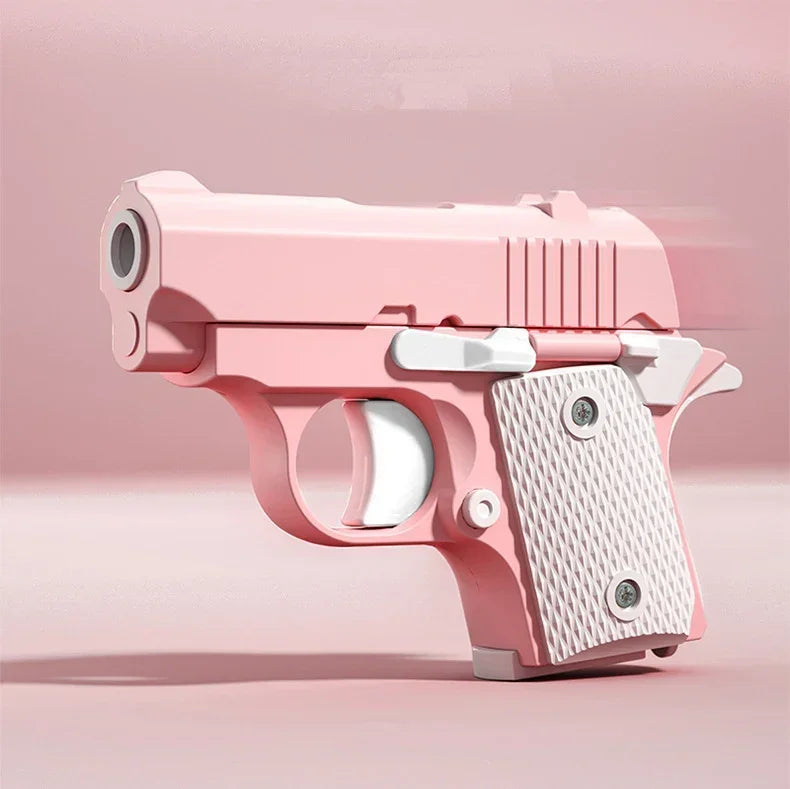 Stress Relief Pistol Toy | Mini Manual Burst Fidget Gun additional angle
