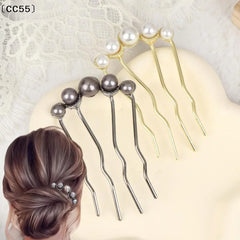 1Pcs Pearl Hair Fork Hair Clip Hairpins Metal U-Shaped Hair Sticks Combs Women Girl Hair Accessories Ornament Styling Tool〔CC55〕