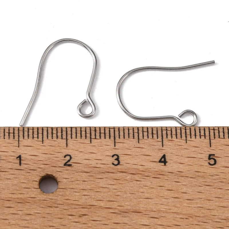 10pc Ion Plating(IP) 304 Stainless Steel Earring Hooks Ear Wire with Vertical Loop Golden 25x14x4mm Hole: 3mm Pin: 0.7mm