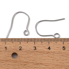 10pc Ion Plating(IP) 304 Stainless Steel Earring Hooks Ear Wire with Vertical Loop Golden 25x14x4mm Hole: 3mm Pin: 0.7mm