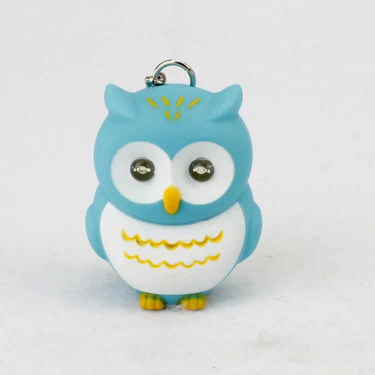 LED Owl Keychain with Sound and Light | Cute Bag Pendant for Keys detail view