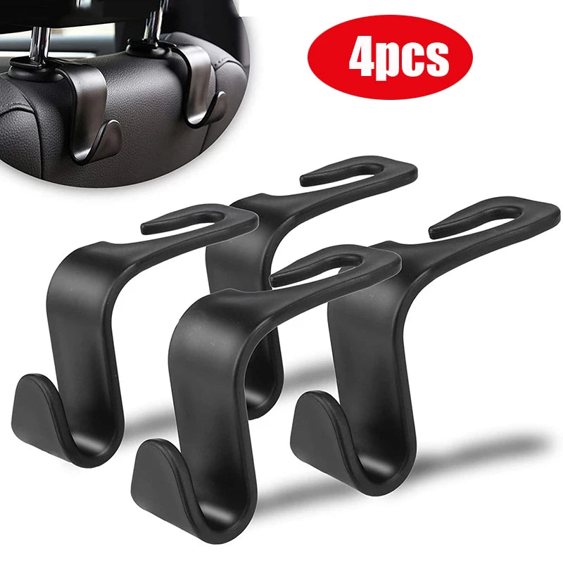 Car Headrest Hooks Seat Back Hanger Plastic 4 Pcs