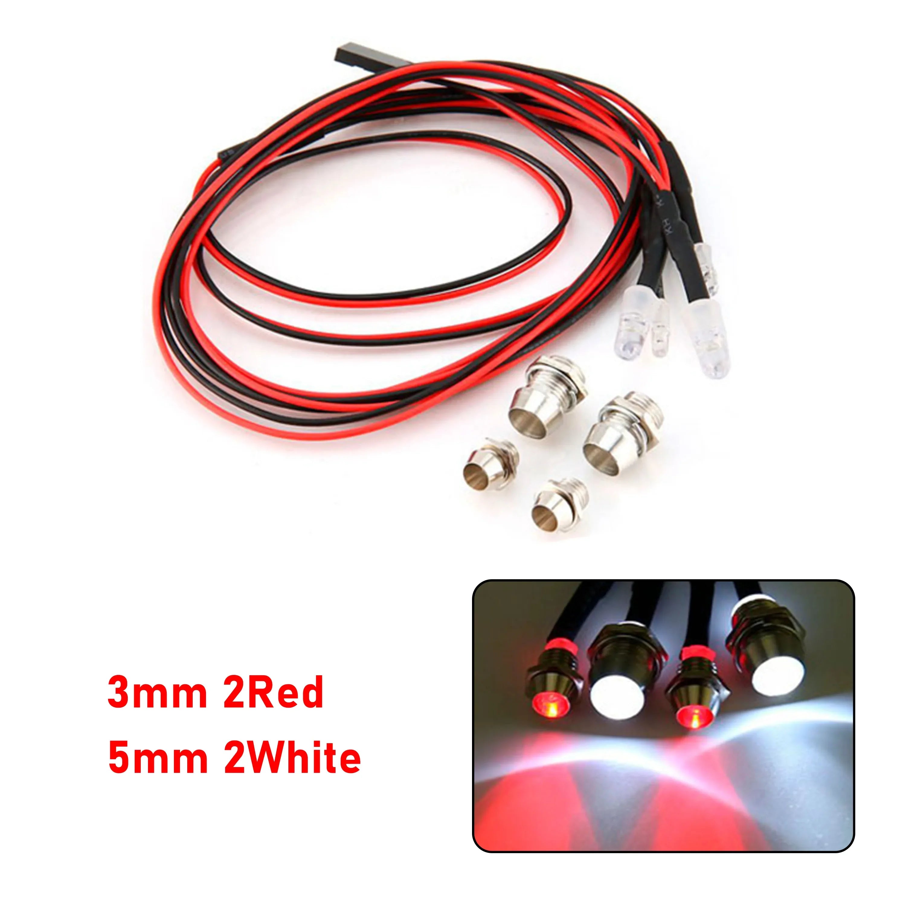 RC LED Light Kit Headlamps for 1/10 1/8 1/12 RC Car Truck Crawler Drift Car Headlight close-up view