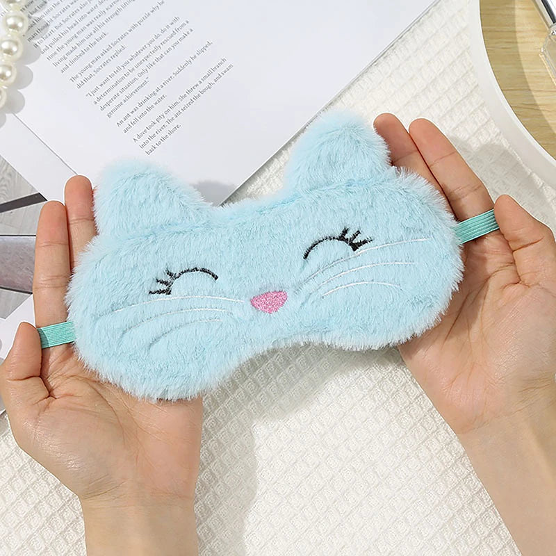 Cute Cat Plush Sleep Mask | Soft Light Blocking Eye Cover for Travel and Home detail view