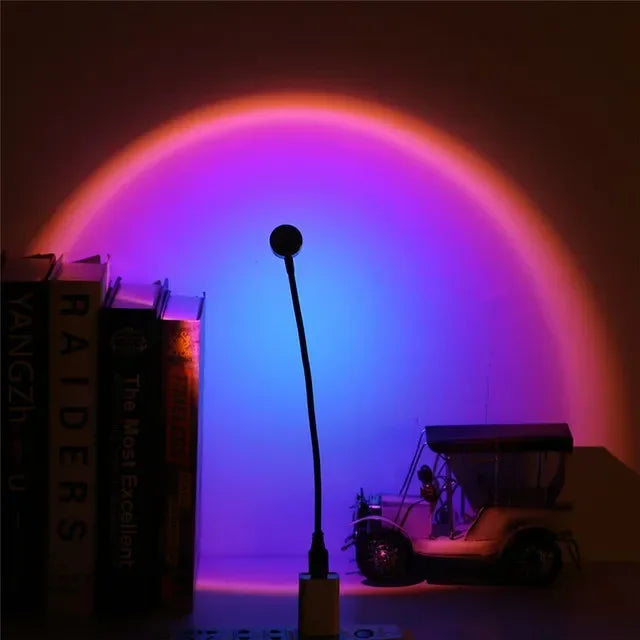 USB Sunset Projection Lamp | Rainbow Atmosphere Night Light for Photography and Room lifestyle view