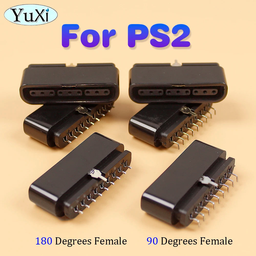 PS2 90 180 Degree Interface Female Socket 9 Pin Slot Connector | Replacement Part for PlayStation 2