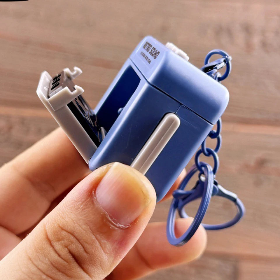 Recorder Keychain Mini Recording Music Box Pendant Keyring Backpack Ornament Birthday lifestyle view