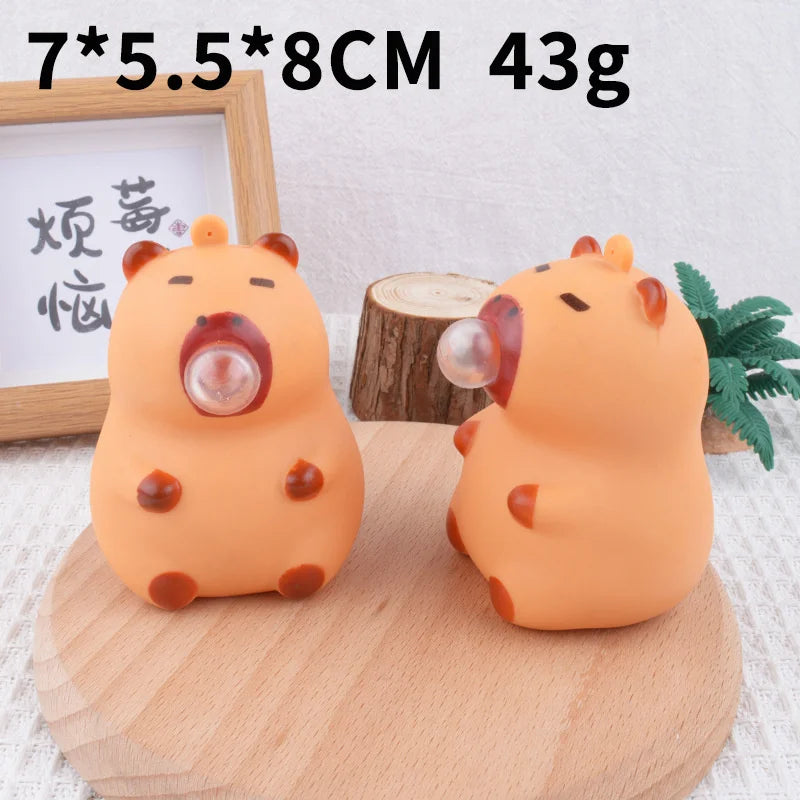 Piggy Capybara Fidget Squeeze Toy Cute Pig Squishy Toys Animal Spit Bubbles Stress Re lifestyle view