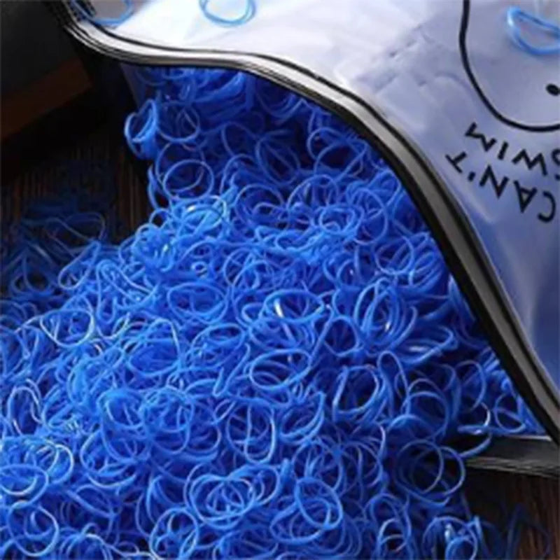 500/1000/2000pcs Girls Colourful Disposable Rubber Band Hair Ties Headband Children Pony detail view