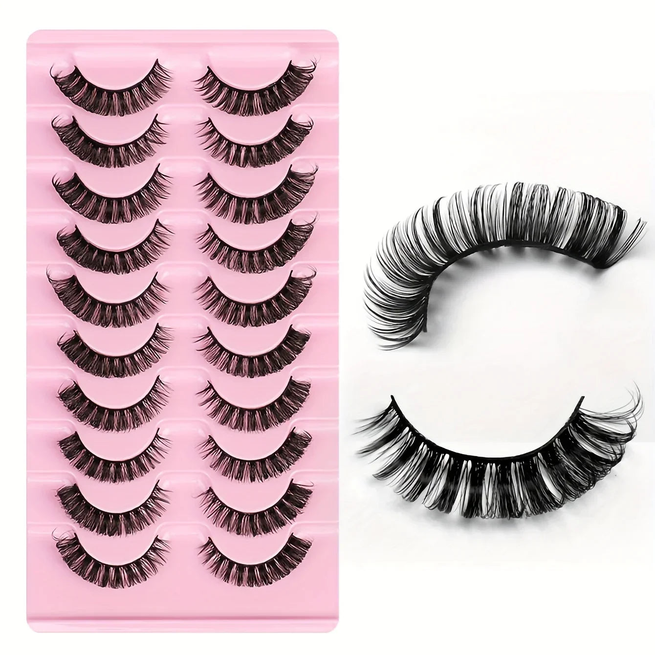 10 Pairs Russian Strip Lashes DD Curl | Fluffy Wispy Faux Mink Lashes Pack alternate view