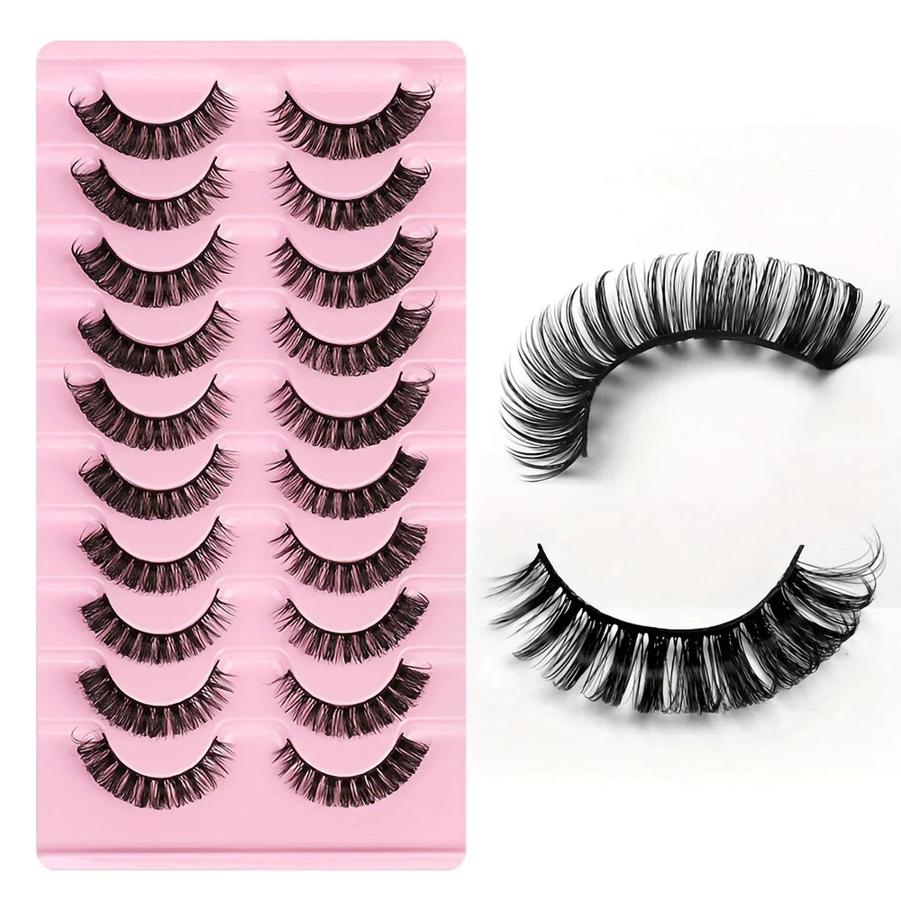 10 Pairs Russian Strip Lashes DD Curl | Fluffy Wispy Faux Mink Lashes Pack alternate view