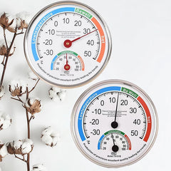 Round Thermometer Mechanical Sensor | Indoor Outdoor Temperature and Humidity Monitor