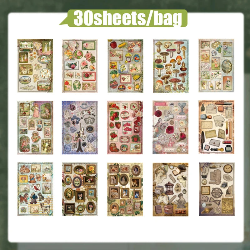 Mr. Paper 30pcs Vintage Sticker Book | Old-Timey Amusement Park Retro Decal Collectio alternate view