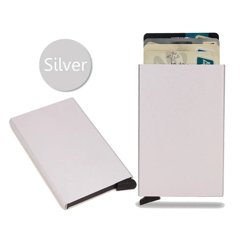 RFID Blocking Metal Wallet | Slim Pop Up Card Holder for Men and Women detail view
