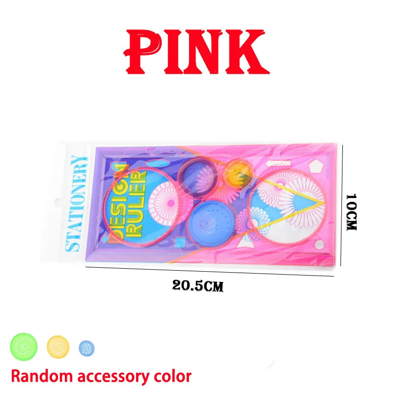 Geometry Spirograph Drawing Stencils Set Painting Template Art Crafts Creative Kids Ed close-up view