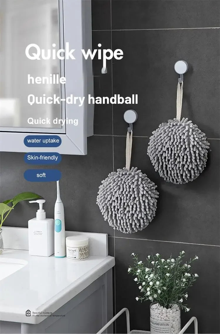 Tapestry-style wet wipes, kitchen and bathroom towel balls with hanging rings, quick-drying soft abs