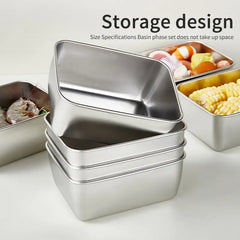Stainless Steel Food Storage Container with Lid - Airtight Fresh-Keep Box for Fridge | S detail view