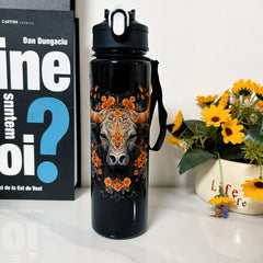 Cute Lion Tiger Cow Pattern 750ml Water Cup Portable for School Gym Camping Gift for F close-up view