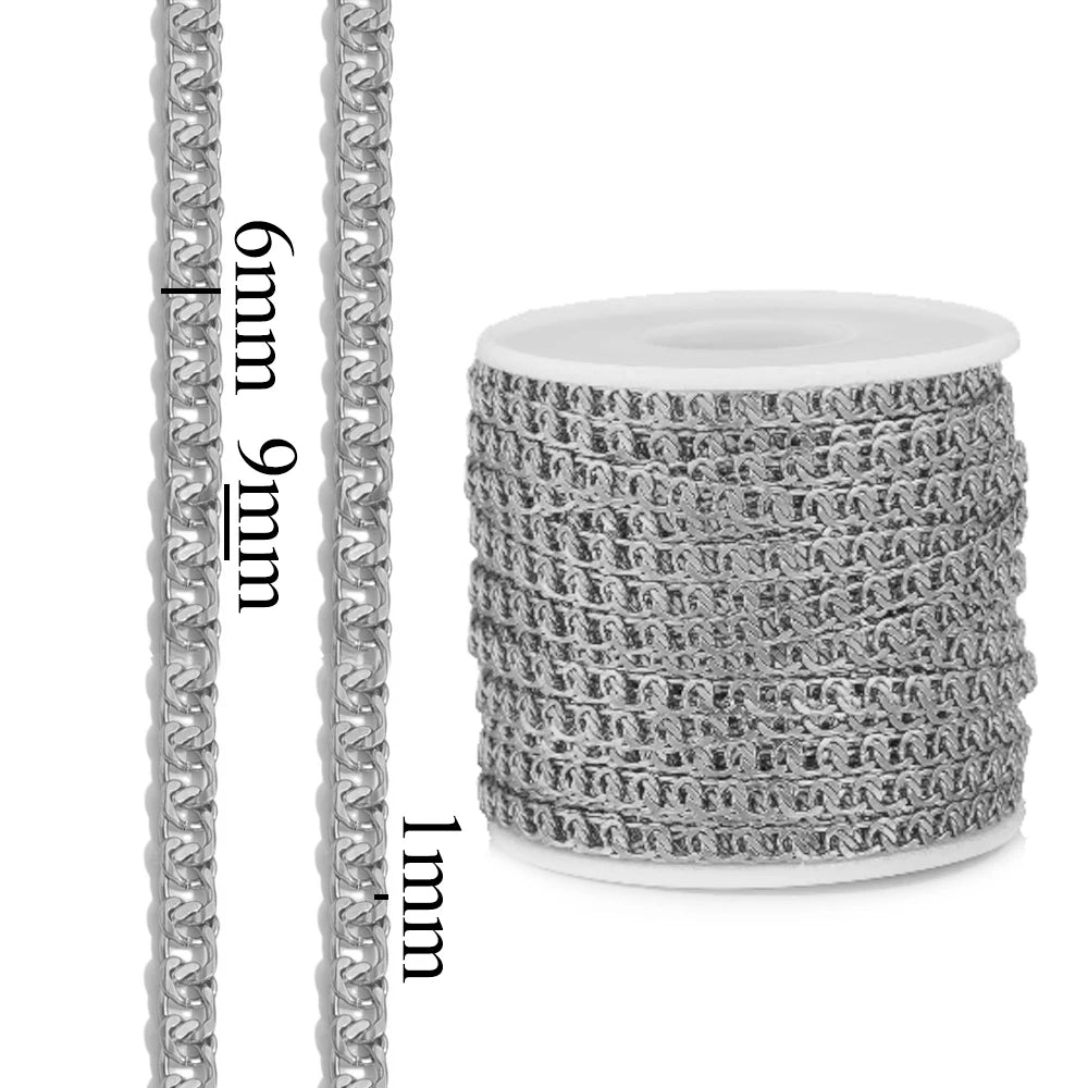 1 Meter Stainless Steel Chain Gold Silver DIY Jewelry Making Chain Necklace Bracelet alternate view