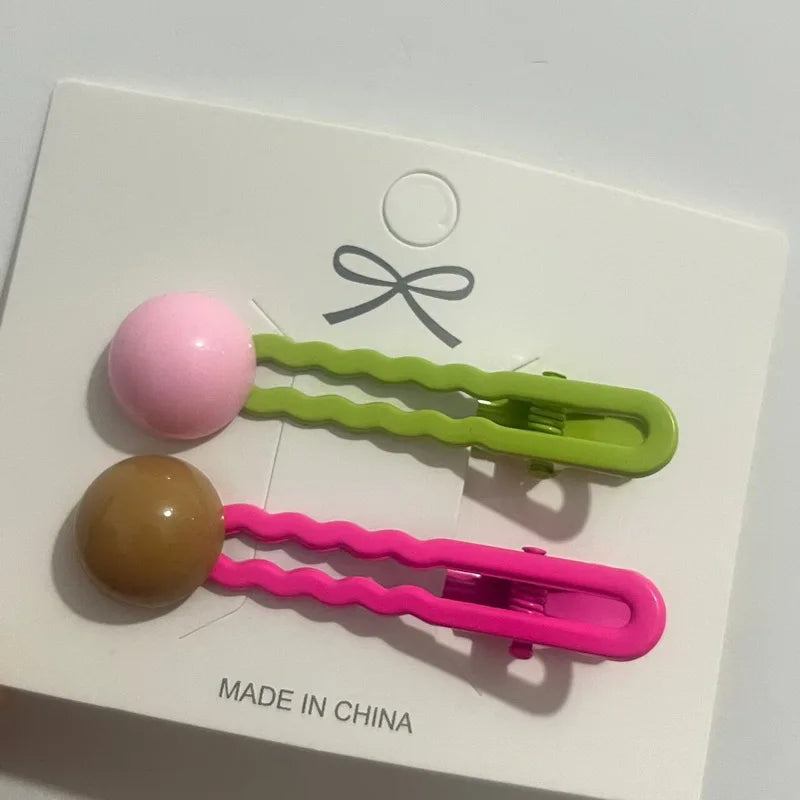 2Pcs/Set Simple Hair Clips For Girls Cute Hair Barrettes Baby Hairpins Kids Headwea additional angle