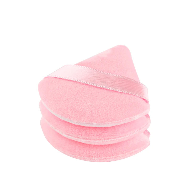 Reusable Triangle Velvet Powder Puffs | Soft Face Makeup Sponges close-up view