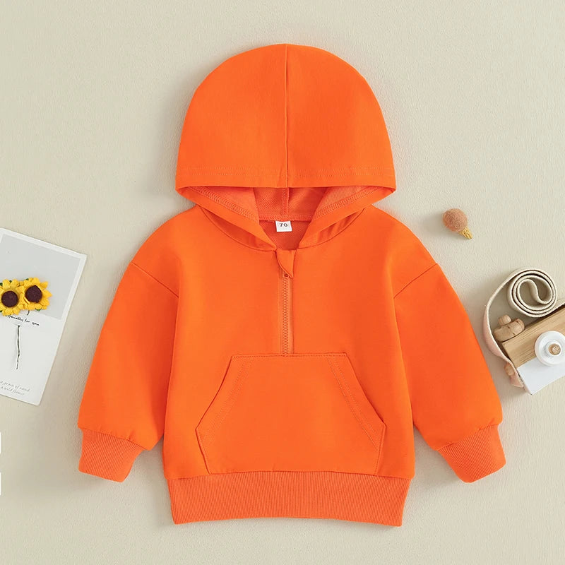 Kids Solid Color Hoodie | Long Sleeve Pullover for Toddlers additional angle