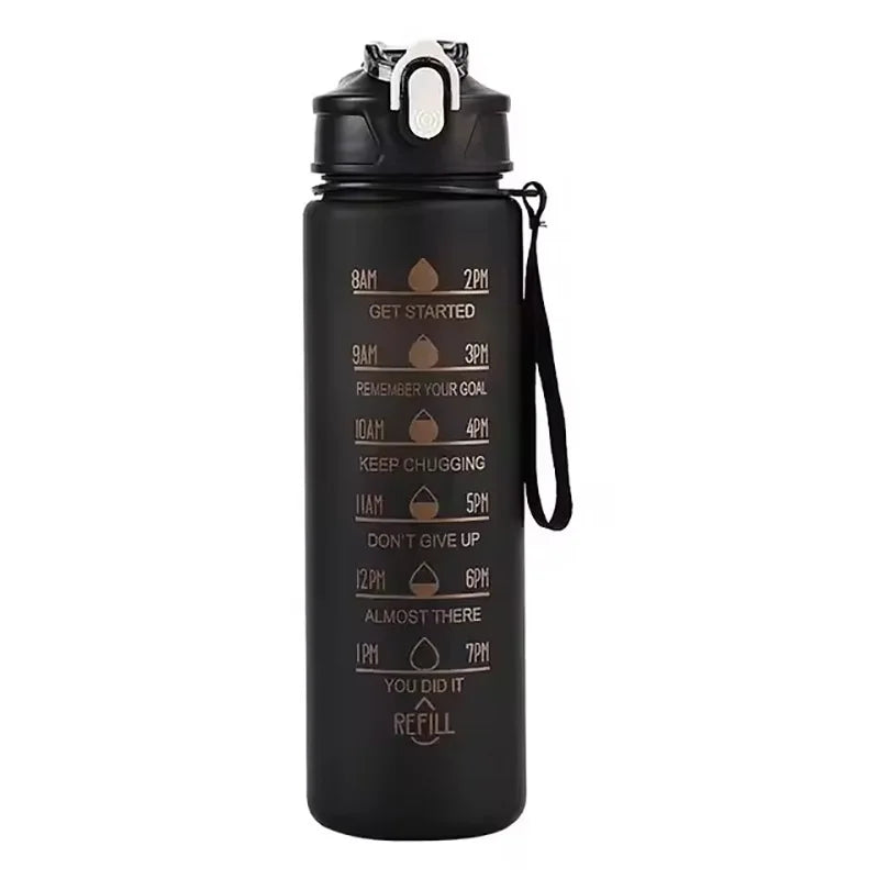 Sports Water Bottle with Time-Tracking Straw Leak Proof Locking Flip Cover for Easy C alternate view
