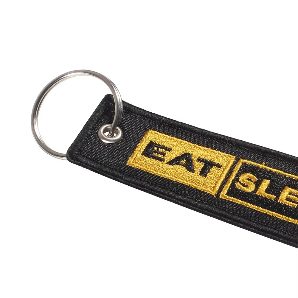5 PCs Embroidery Eat Sleep Fly Keychains Key Ring | Aviation Pilot Gift Set lifestyle view