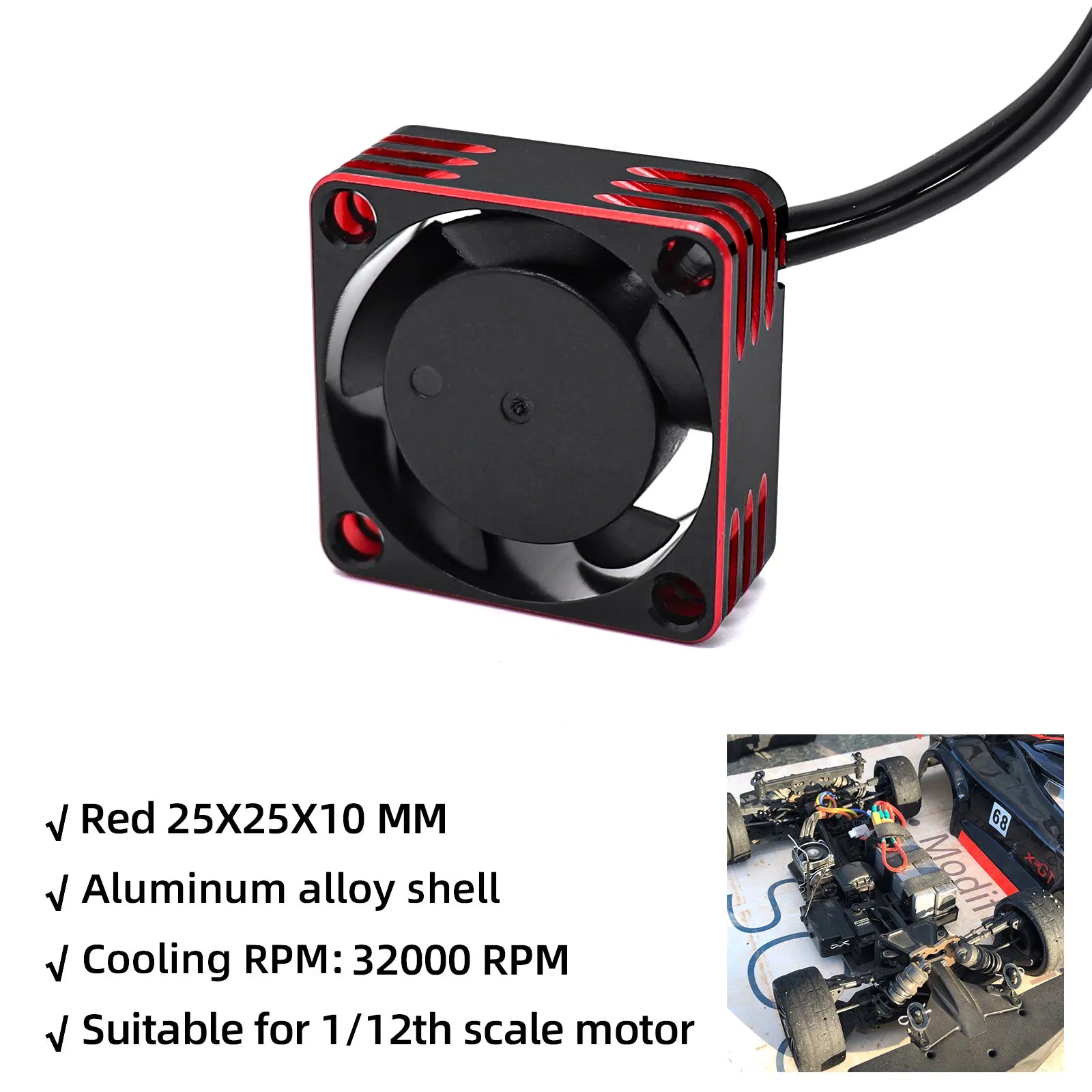 RC 25/30/35/40/50mm Fan 28000 RPM Heat Dissipation Cooling Fan for RC Crawler 1/10 1/ alternate view