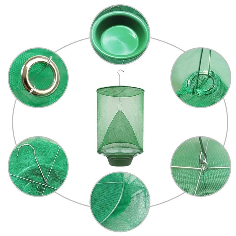Reusable Fly Catcher Pest Control | Hanging Trap for Flies, Mosquitoes, and Moths additional angle