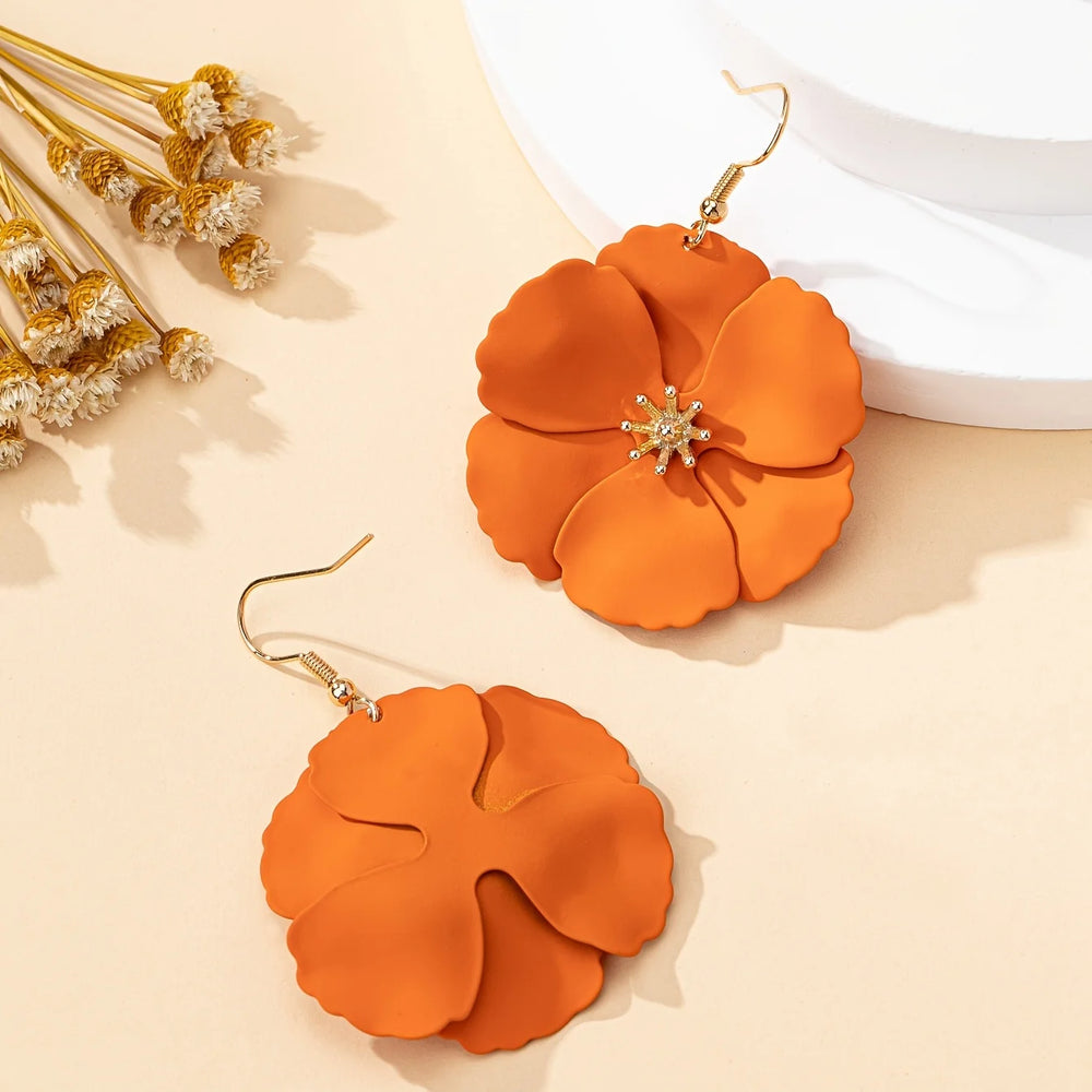 Women’s Floral Drop Earrings | Lightweight Spring and Summer Jewelry detail view