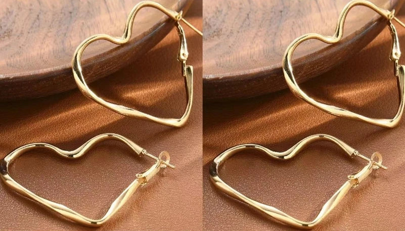 Trendy Hollow Heart Earring Cuff | Fashion Hoop Earrings for Women lifestyle view