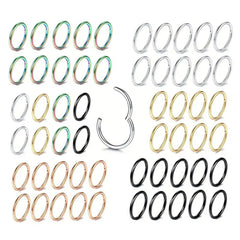 5/10Pcs 16G Nose Ring Hoop Stainless Steel Hinged Nose Rings Septum Clicker Tragus Helix Cartilage D