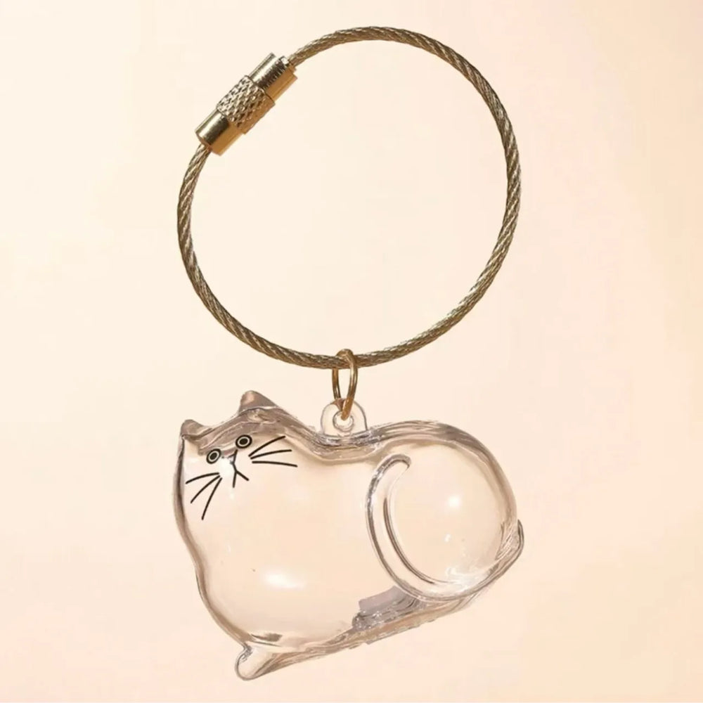 Creative Dog Hair Storage Keychain Transparent Dog\Cat Shape Memorial Pendant Handmade D detail view