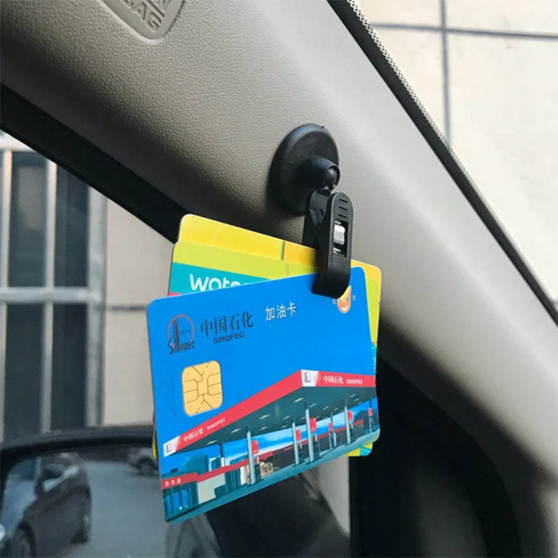 1 Pair Car Interior Window Clip Mount Black Suction Cap Clip Plastic Sucker Removable alternate view