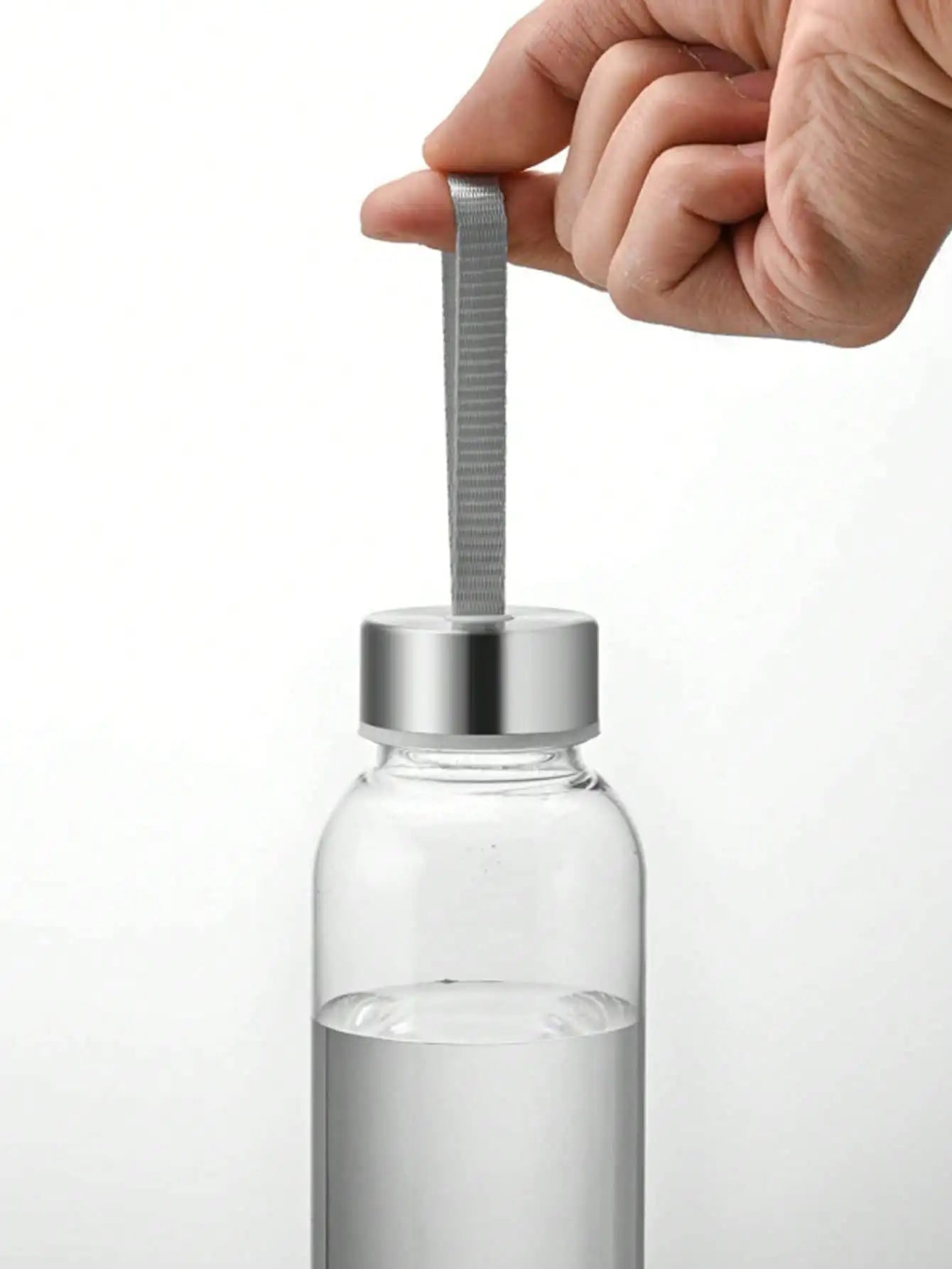 1 PC 600ML Transparent Water Bottle with Carrying Strap, Daily Direct Drinking Cup detail view