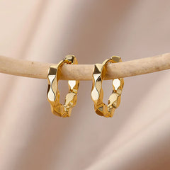 Round Stainless Steel Hoop Earrings for Women