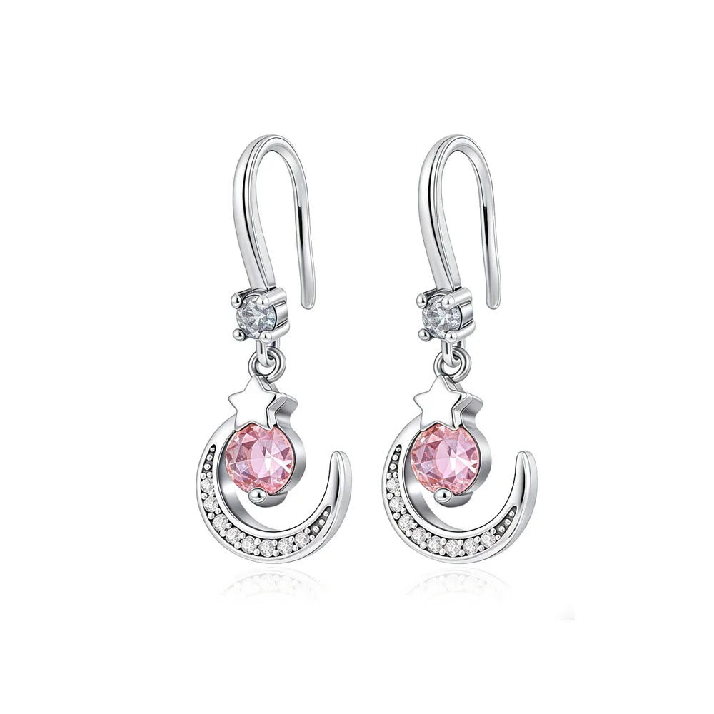 2026 925 Sterling Silver Round Elephant Cherry Sparkling Lnlaid Earrings Suitable for Wo detail view