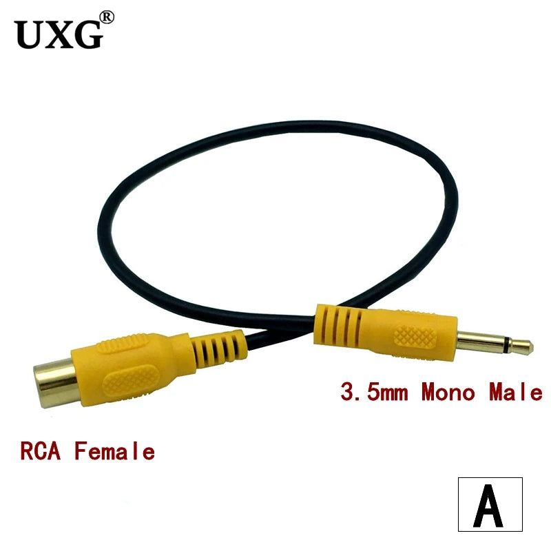 1pcs 3.5mm Mini Mono Male to RCA Female Video Cable for Car DVD TV/HDTV VCR CD player alternate view