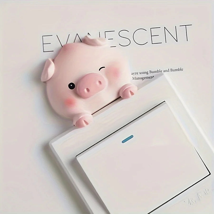3D Cartoon Pig Light Switch Cover | Sweet Pink Animal Wall Decor alternate view